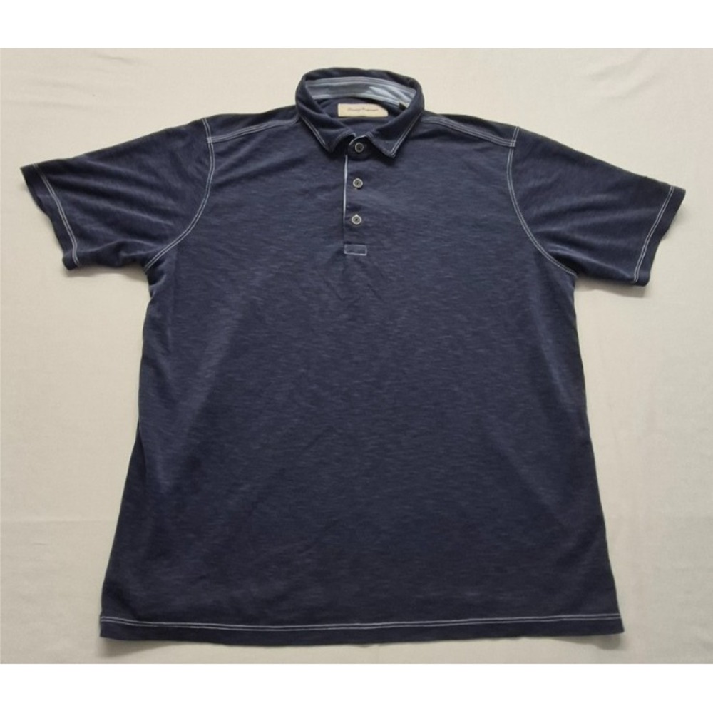 Tommy Bahama men's navy blue short sleeve pullover polo LG golf/beach/classic